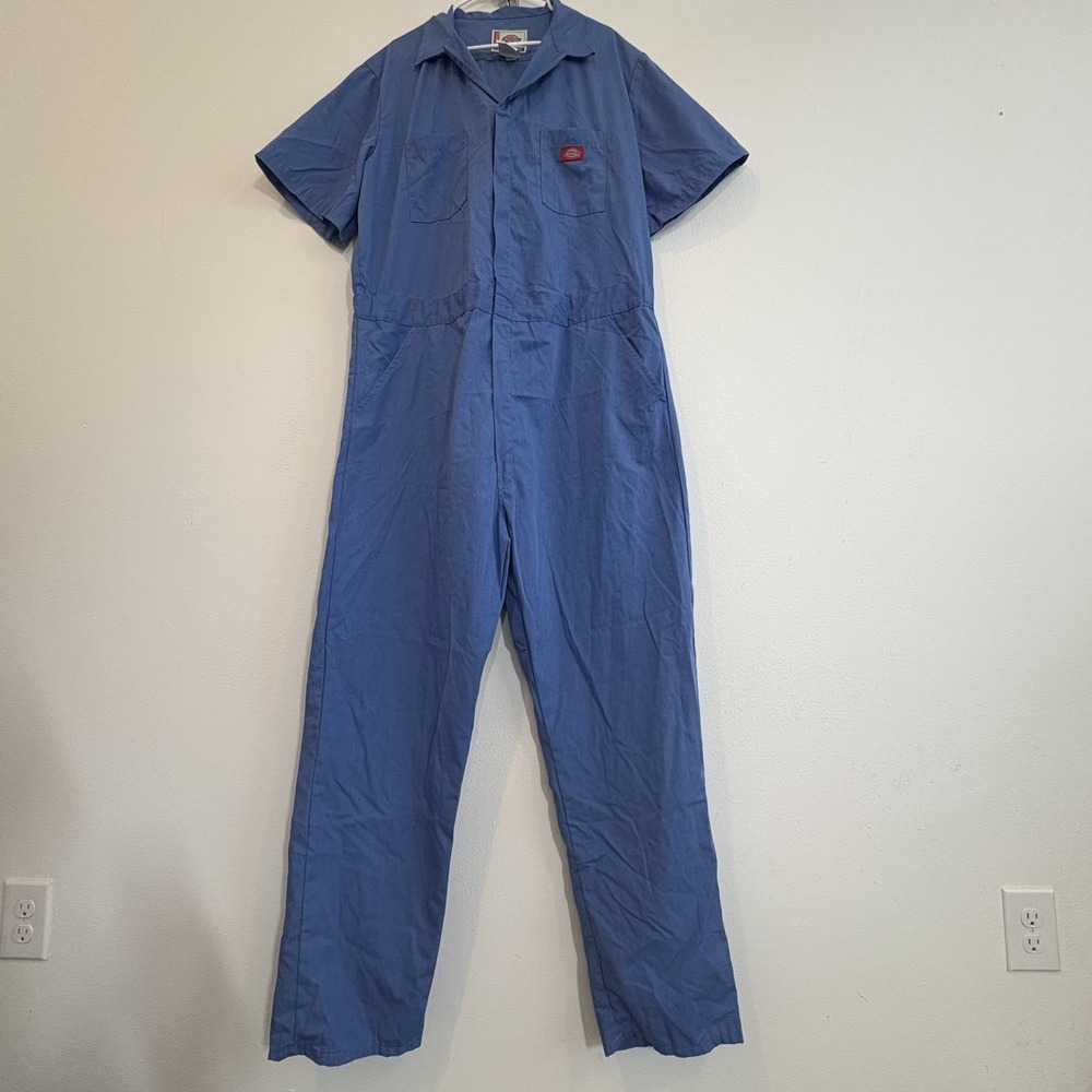 Dickies Coveralls Mens XL Tall Light Blue Polycotton Overalls Utility work wear